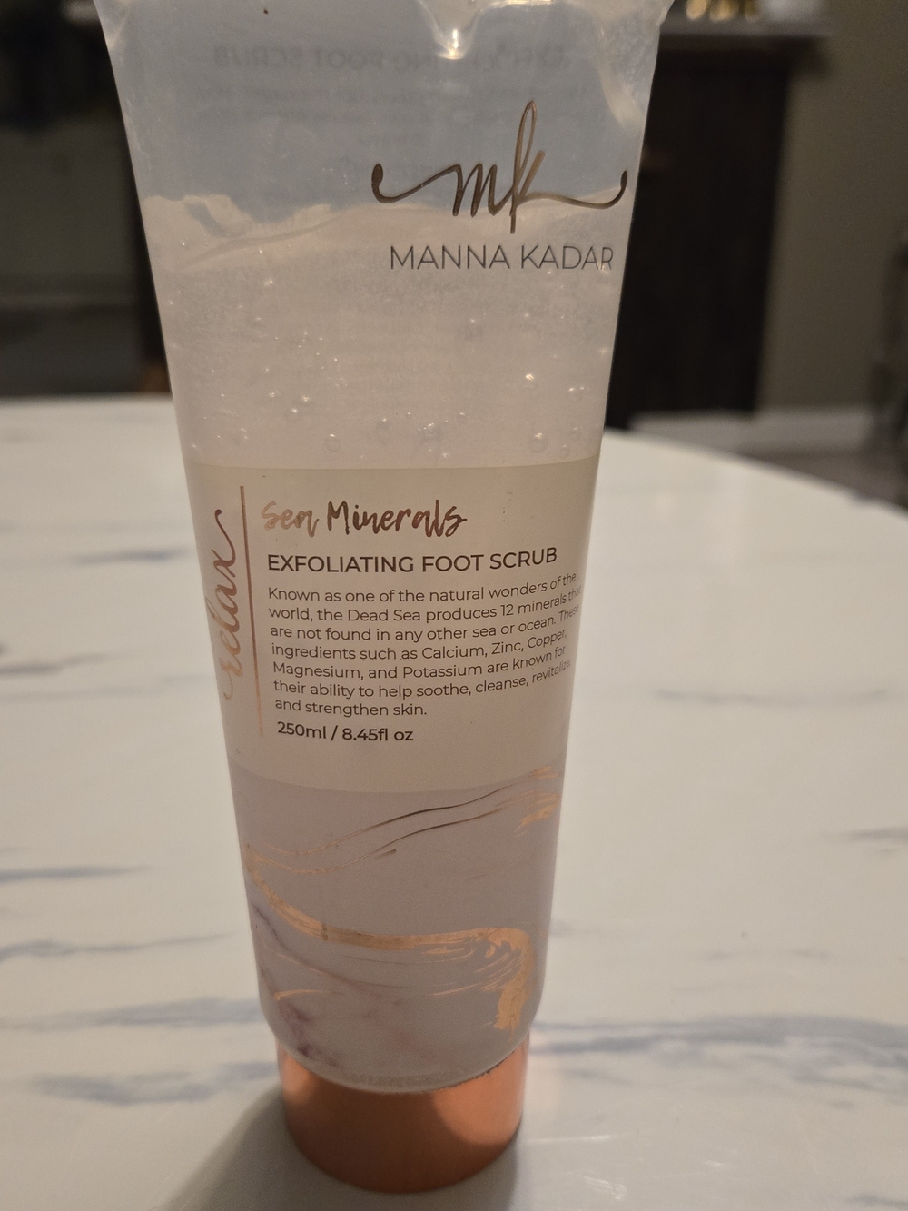 Manna Kadar Sea Minerals Exfoliating Foot Scrub - Clear, Rose Gold